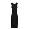 Womens 2026 Fall Sexy Slim Fit Sleeveless Striped Knit Midi Dress Streetwear
