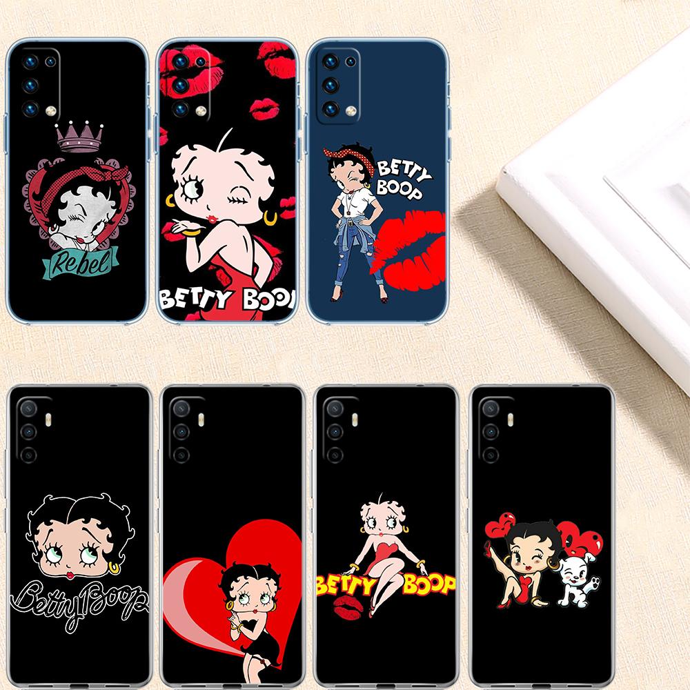 RE11 B-Bettys Pattern B-Boops Transparent Phone Case for Samsung Galaxy A04 A04S A14 A23 A34 A54 M23 M33 M52 M53