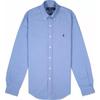 Polo Logo Embroidered Button-Down Slim Fit Long Sleeve Shirt Men Shirts Blue 710723610-010