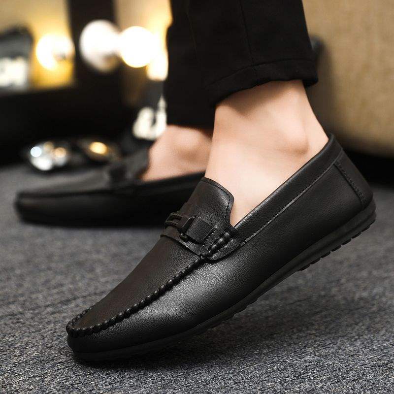 Doudou shoes men's 2025 new autumn small leather shoes breathable one-pedal men's shoes versatile casual work loafers