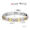 Jin Chen Fashion Women's Magnetic Bracelet with Three Stones – Simple, Sophisticated, and Removable Design.