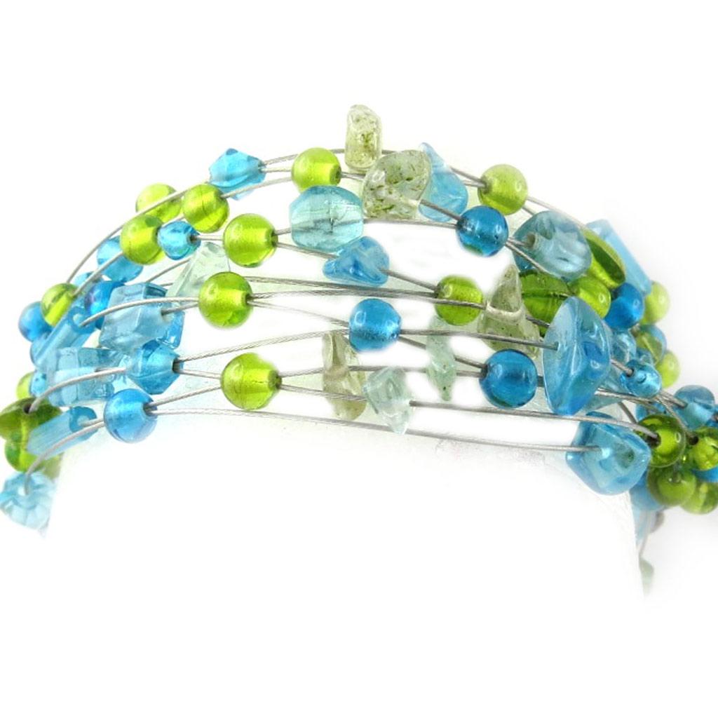 Les Trésors De Lily [B8153] - Blue Green 'Pawnee' Neck Warmer