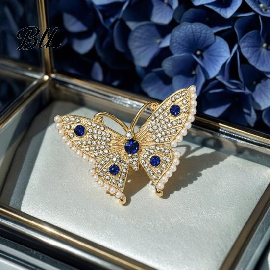 Vintage Lapel Pins Women Rhinestone Butterfly Brooch Pin, Insect Alloy Badge Pin Jewelry Accessories for Daily Wear Wedding Party Prom Bridal
