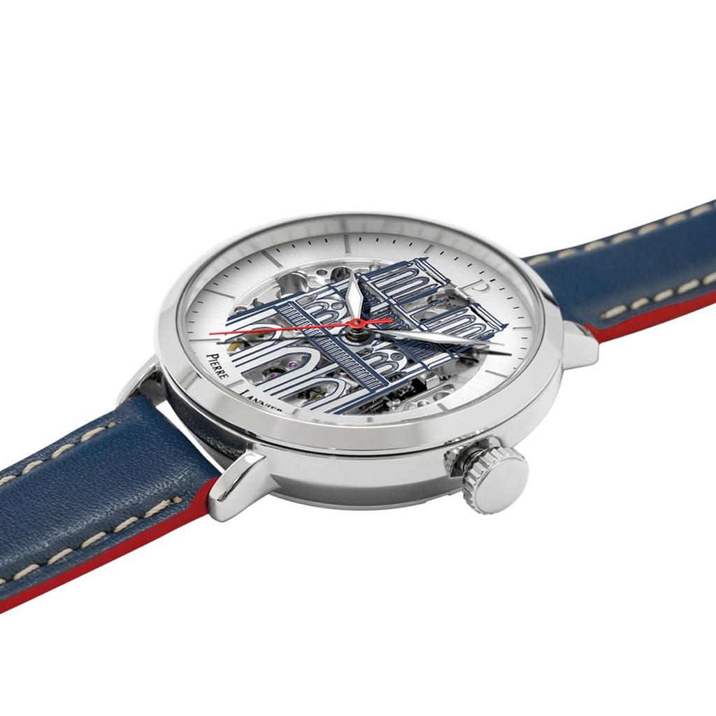 Automatic Watch Brand Skeleton Notre Dame Leather Strap Tricolor Cool Button Analog Waterproof Imported [Pierre Lanier] Women's [Regular Product]