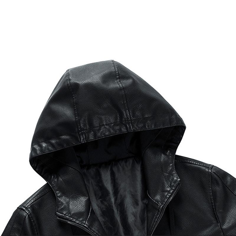 Herbst Winter Pu Jacke Männer Mode Lässig Leder Jacken Mit Kapuze Mantel Reise Outdoor Oberbekleidung Männlich Plus Größe