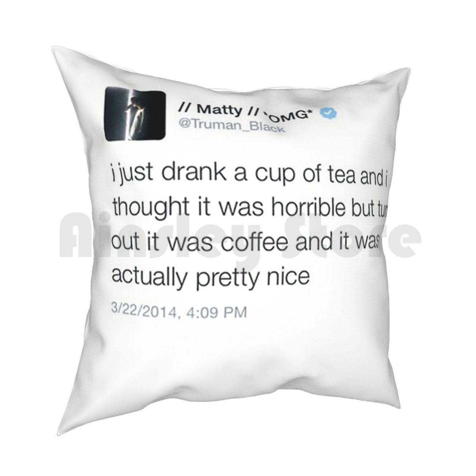 Matty Healy Coffee Tweet Mug Pillow Case Printed Home Soft Throw Pillow Matty Healy Coffee Tweet Fashion New York 30cmx30cm