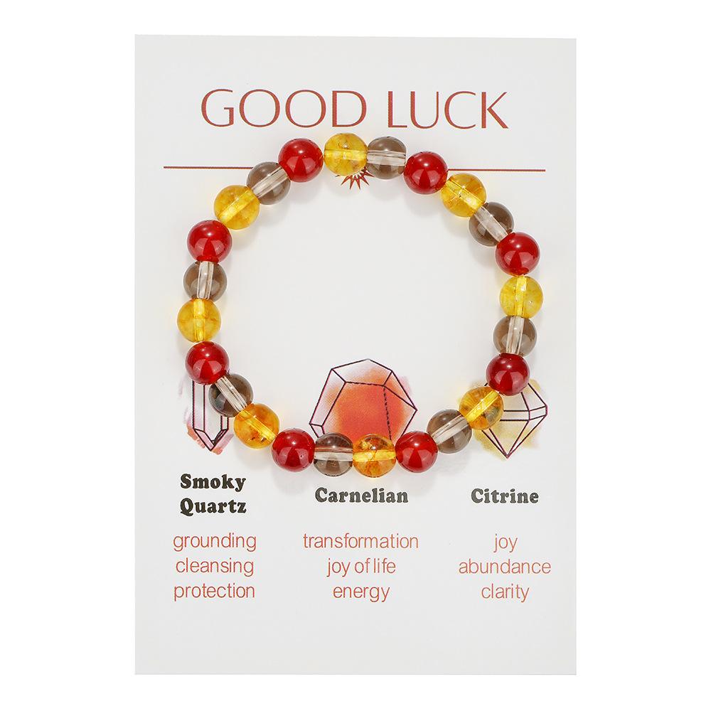 Natural Stone Woven Hand Rope Combination, Colorful Versatile Adjustable Handmade Crystal Beaded Bracelet