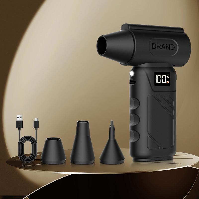 

Turbo Jet Fan 130000RPM Mini Compressed Air Duster Ergonomic Grip 5-Speed LED Display Portable Electric Blower for Car Keyboard B