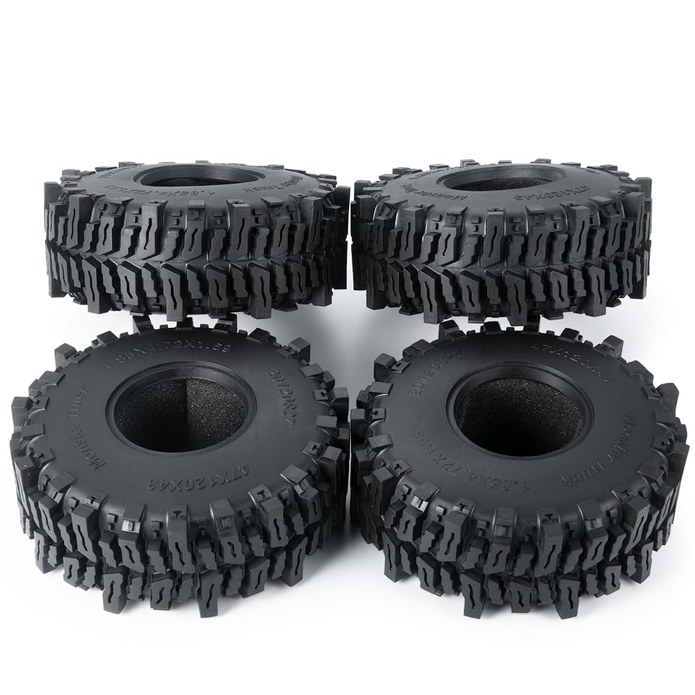 120mm 1.9 Rubber Rock Tires Wheel Tires for 1/10 RC Rock Crawler SCX10-AXI03007 (4 Pieces)
