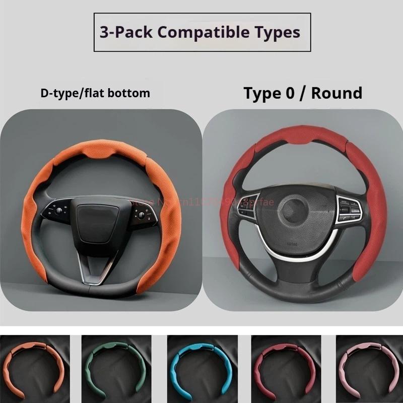 Car In Vehicle Nappa Leather Steering Wheel Cover Universal For Men And Women All Seasons Nonslip Sweatabsorbing Wearresistant