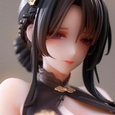 Beautiful 1/6 Scale Anime Figure Chinese Cheongsam Phoenix Design With Real Fishnet Stockings Furry Shawl For Anime Collectors