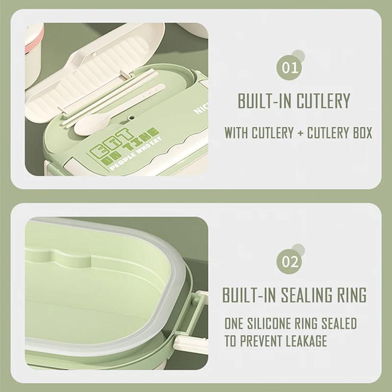 Lancheira de Aço Inoxidável 304 para Estudantes Trabalhadores de Escritório Lancheira Portátil de Grande Capacidade com Talheres recipientes para armazenamento de alimentos