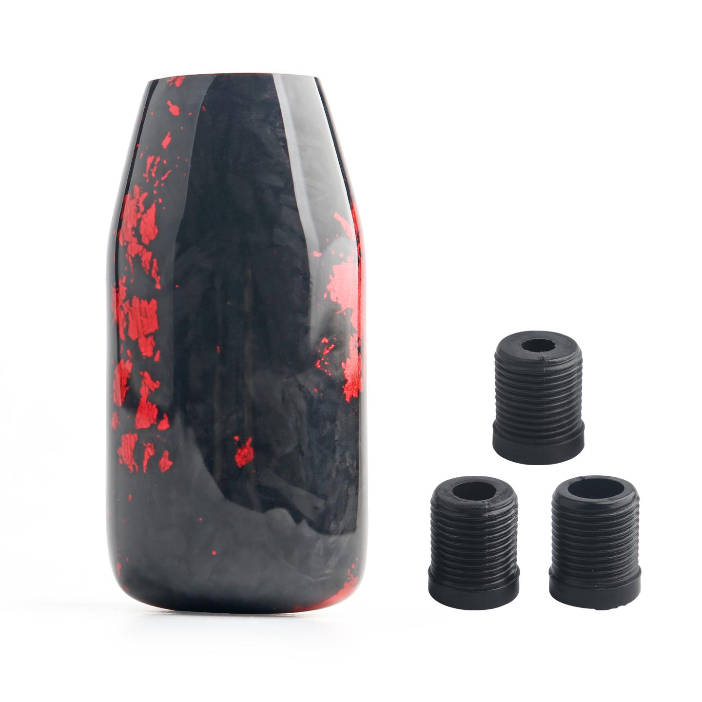 Racing Universal Forged Fiber Gear Shift Knob Cylindrical And Spherical Shift Knob For Most Car Decorations Accessories TXW-70MM-RED