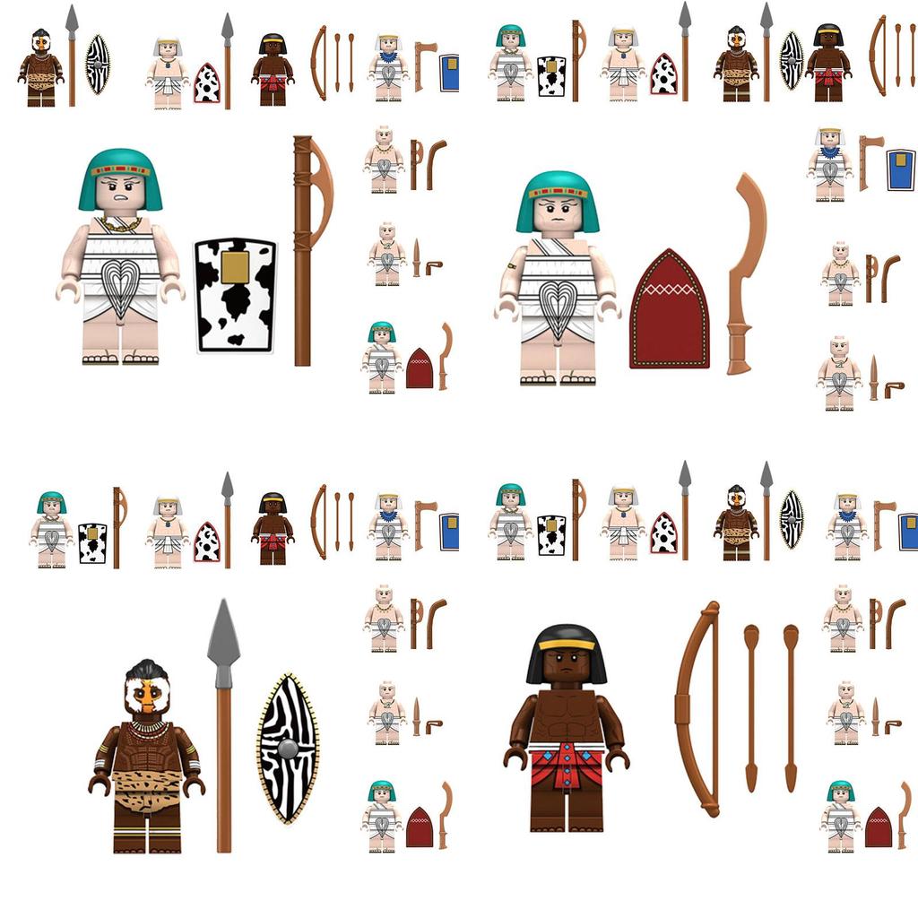 Children's Assembly Toy Intelligent And Educational Egyptian Spear Infantry Pharaoh Guard Building Blocks