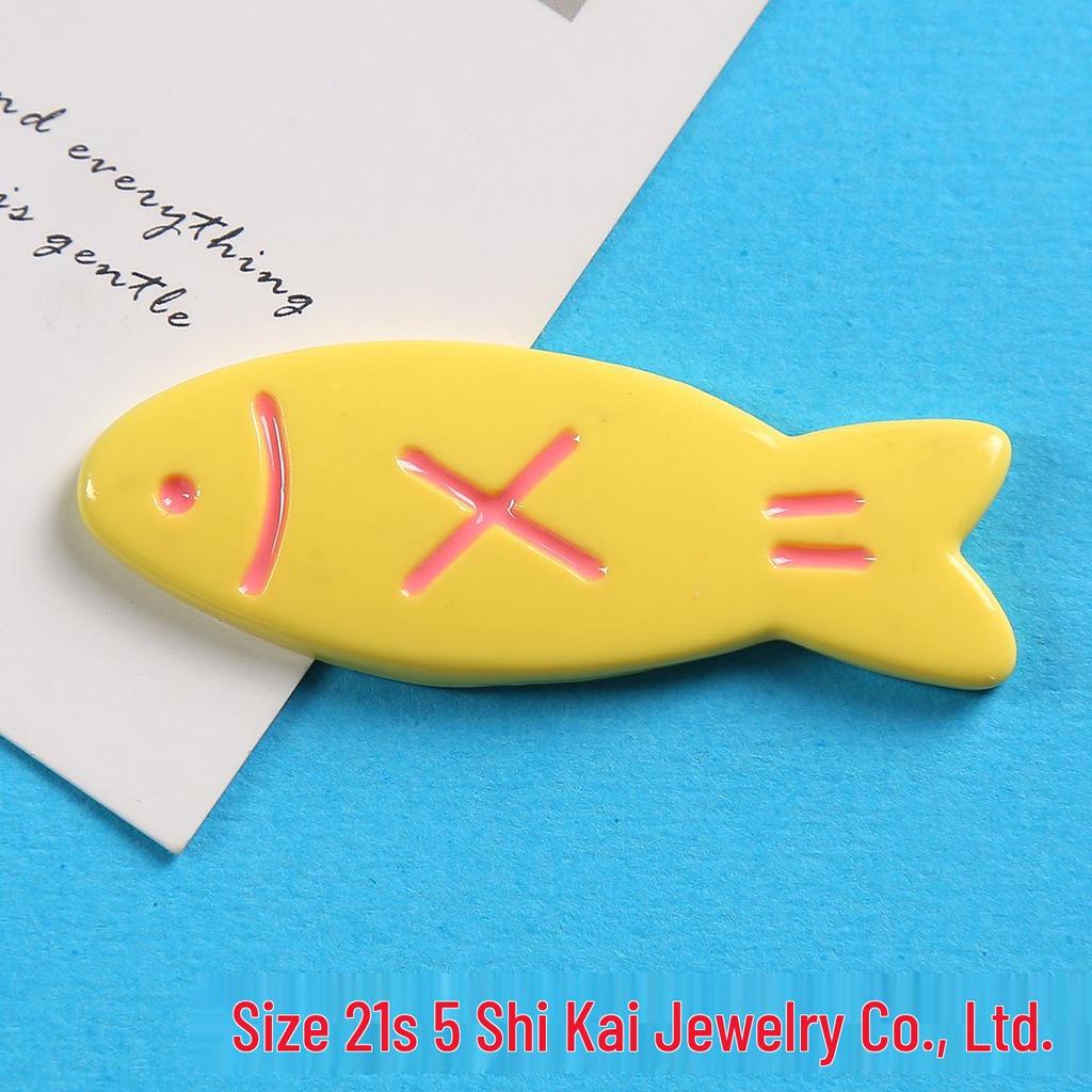 Cartoon Cute Candy Color Fish Hair Clips & Resin Stickers for DIY Accessories, Phone Cases, & Clothing Decoration