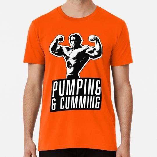 The Original Arnold Schwarzenegger Pumping Cumming S to 5XL Made in USA T shirt 3XL