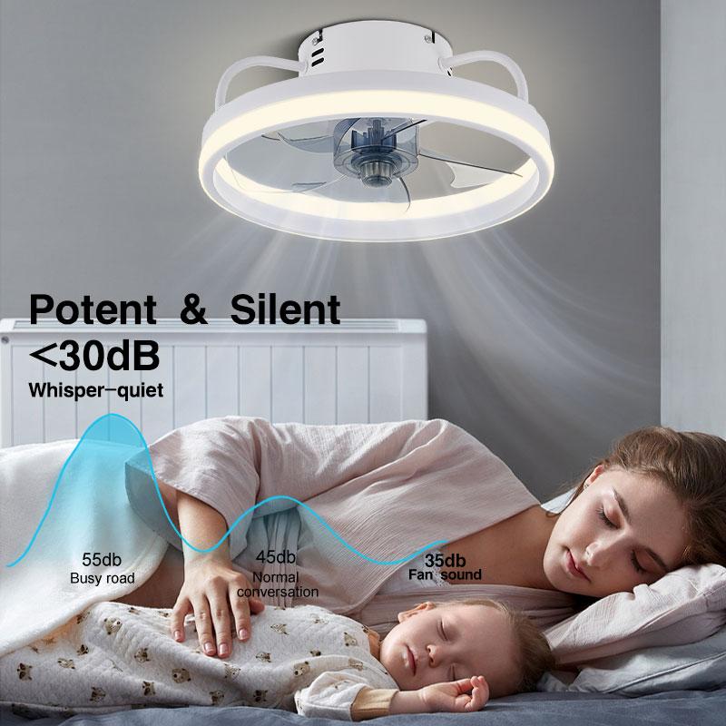 50W 33CM Plynulé stmívání LED Stropní ventilátory Osvětlení pro ložnici Vnitřní stropní ventilátor s 2.4G dálkovým ovládáním DC motor AC85-265V