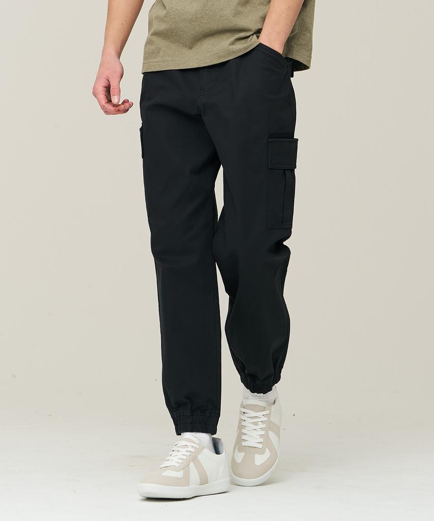Syupeodeulai Label Cargo Jogger Pants Black Sdmlwap61Blk