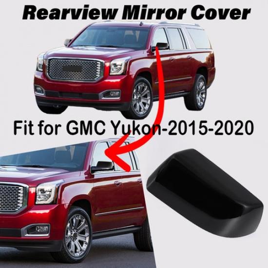Left Side Mirror Covers Caps Fits 2015-2020 Chevy Tahoe GMC Yukon XL Gloss Black