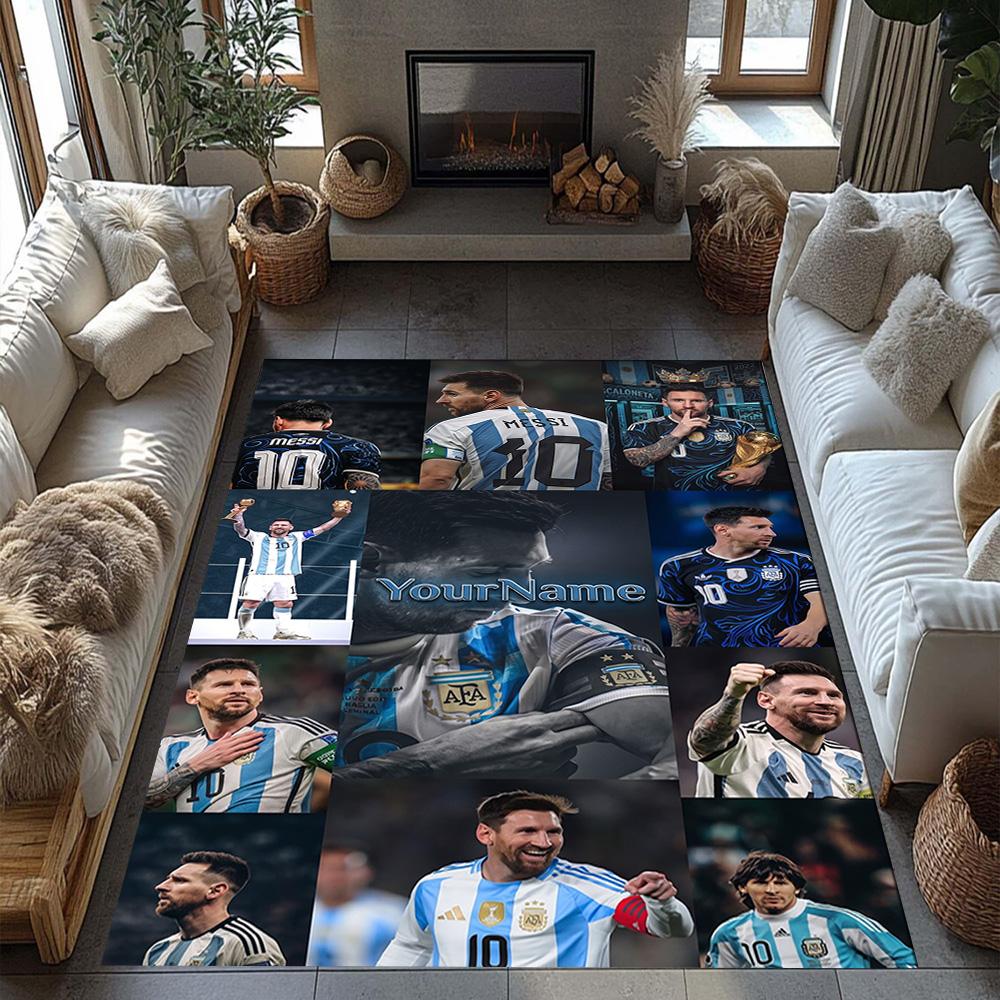 Messi 46 Personalized Name Floor Mat Design for Kitchen Game Room Hallway Bedrooms Anti-slip Rug Decorate Offices