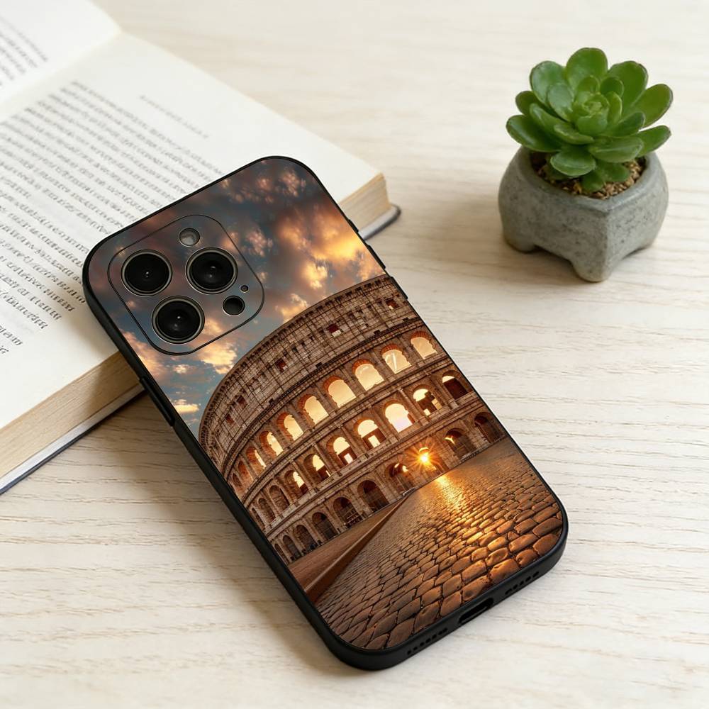 

The Colosseum, Rome Phone Case For iPhone 17, 16,15,14,13,12,11 Plus,Pro Max, Others Soft Black Cover iPhone17air