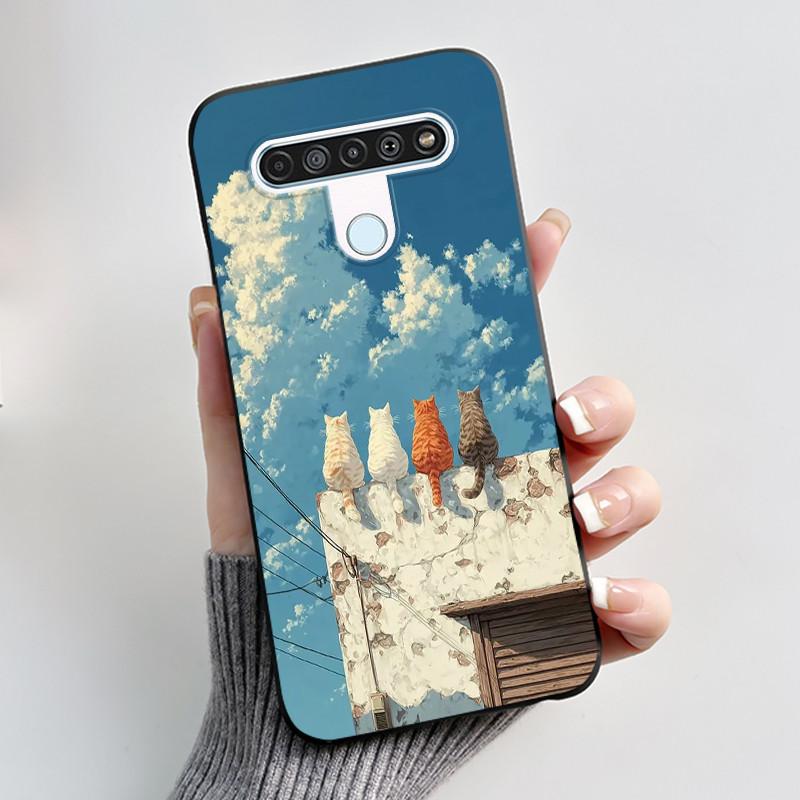 Luxury Cute Cool Boys Girls Case For LG K61 Q61 Q70 Phone Case Black Matte Soft Silicone Back Cover Protective TPU Bumper Shell