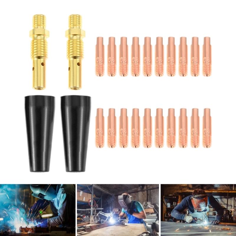 24Pcs Welding Nozzle Kit High Conductivity Copper Strong Rubber Closed Advice Professional Welders