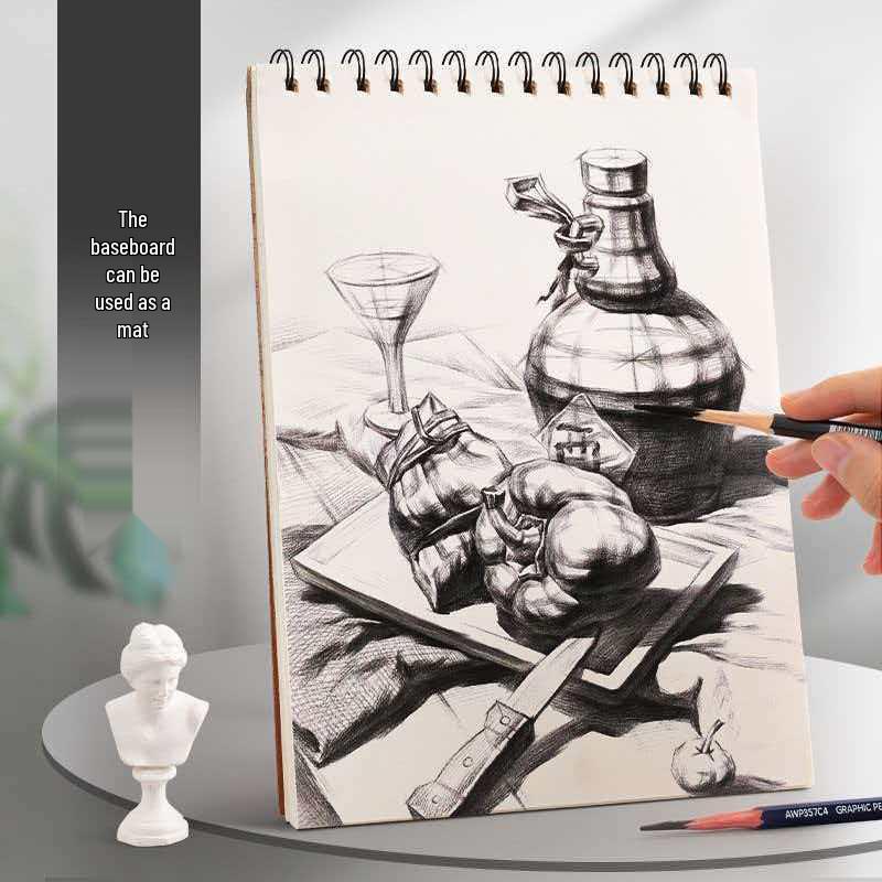 A4 Thickened Hardcover Sketchbook - Ideal for Colored Pencils, Markers & Watercolor Pens