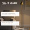 Floor Lamp for Living Room In Steel with Adjustable Conical Lampshade Marble Base 40W 35 X 26 X 153 Cm Gold