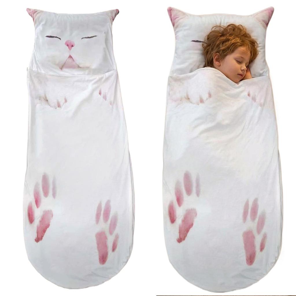 Accogliente Sacco a Pelo Peluche Gatto Estivo per Bambini - Morbido, Carino e Confortevole