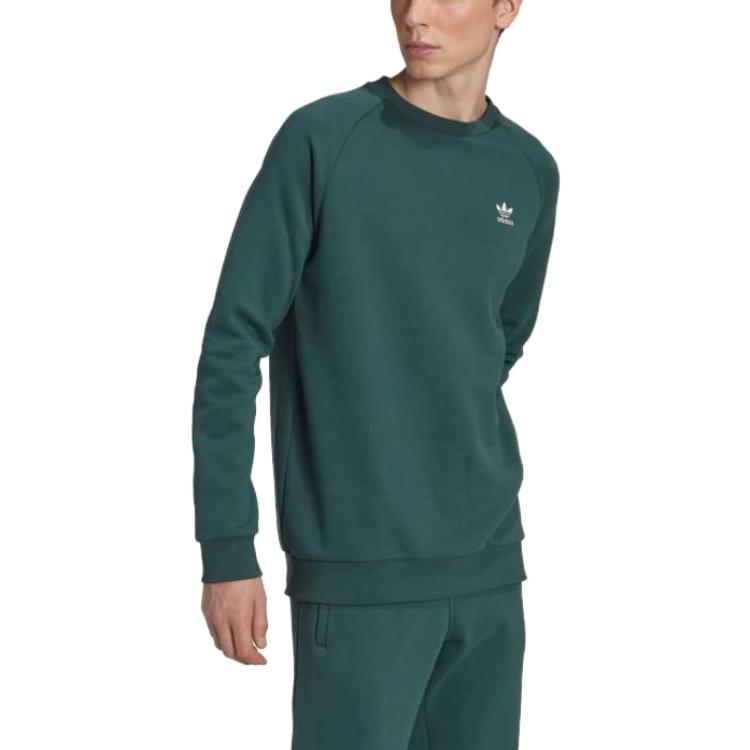 Men's Adidas Originals Sweatshirts Men's Green Crew Neck Moderate Regular