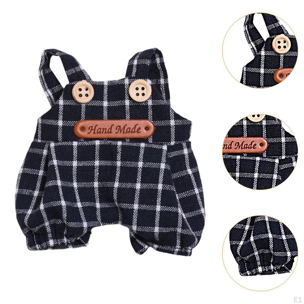 Labubu Plush Doll Jumpsuit Photo Props Birthday Gifts Girl Doll Pants for 17cm Doll T Shirt Pants Hat