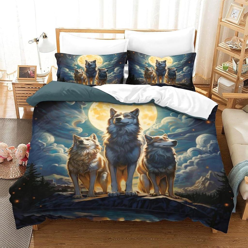 Bedding Kit, Bed Sheet Quilt Cover, Home Textile Three-Piece Set 3D Digital Printing