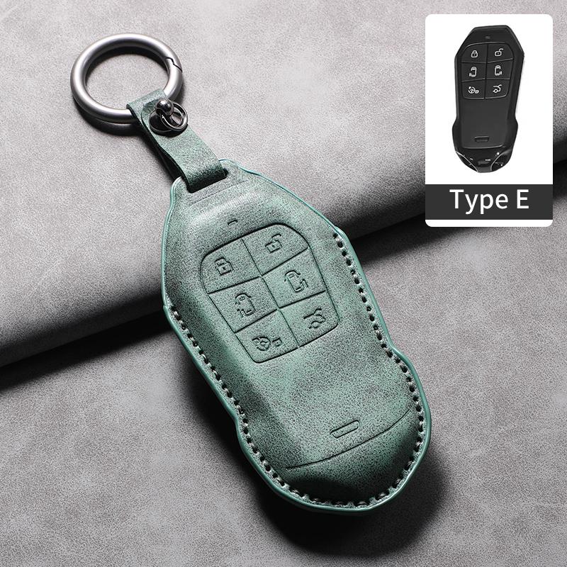 6 Buttons Leather Car Key Case Cover Shell For Xpeng X9 Anti-Scratch Car Key Protector Shell For Xiaopeng X9 Garnish Accessories