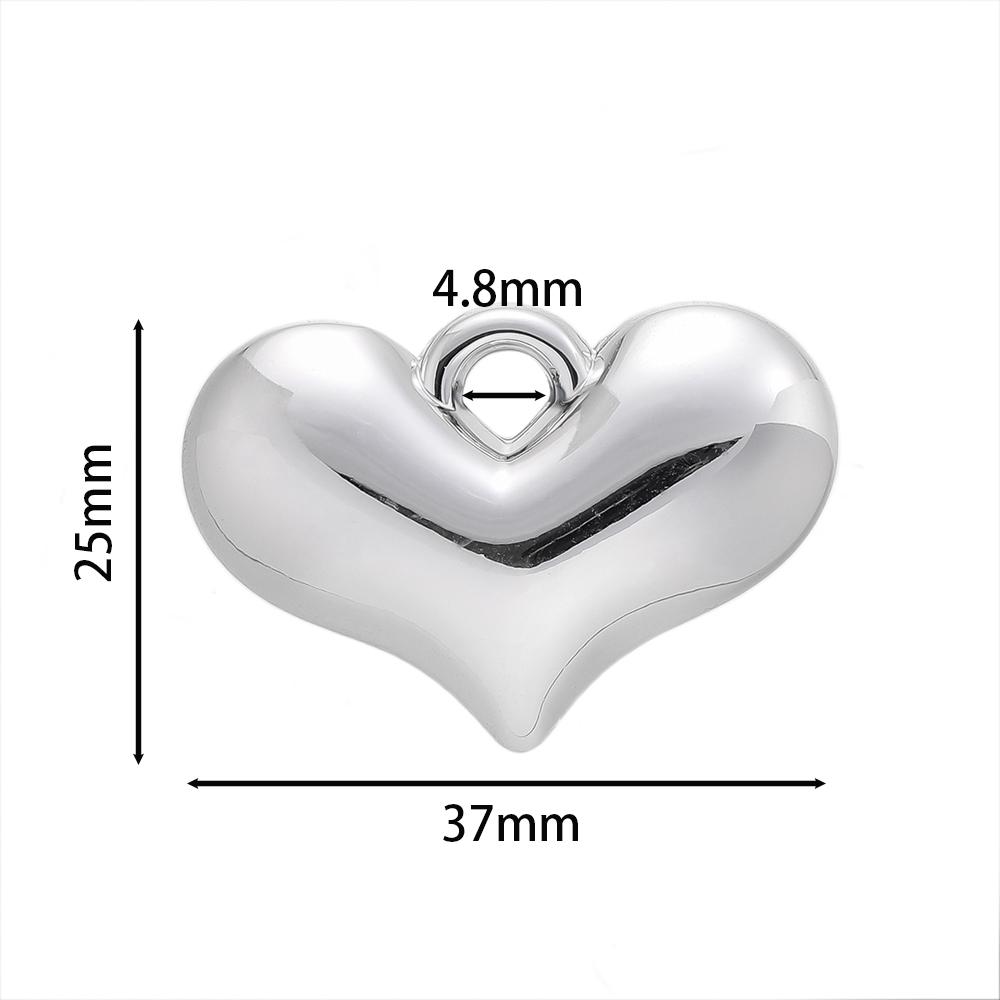 2pcs/Lot CCB Large Heart Shape Pendants Charms for DIY Earring Necklace Bracelet Jewelry Making Accessories Supplies