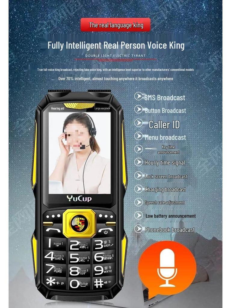 Durable Senior Phone with Eye-Protection, Large Display, Power Bank, 4G/5G Calling, Enhanced Speaker, and Extended Battery Life.