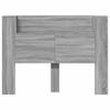 Headboard Cabinet with LED Lighting Grey Sonoma 140 x 16.5 x 103.5 cm