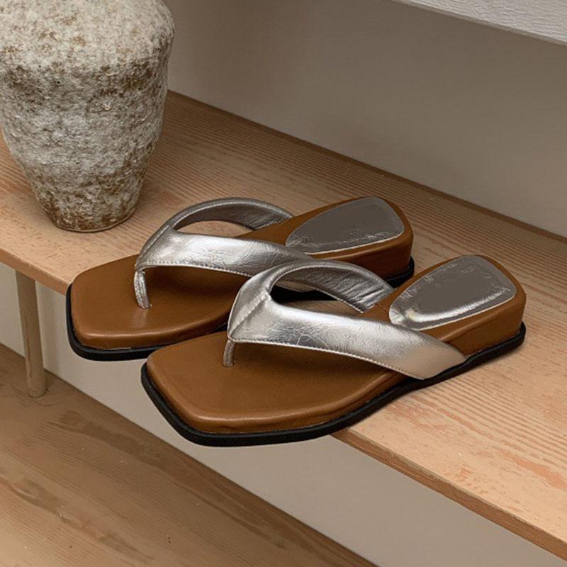 Fashion Comemore Summer Women Shoes Wedges Flip Flops Mid Heels Slippers for Women Fashion Thick Soled Casual Beach Slides Sandalias