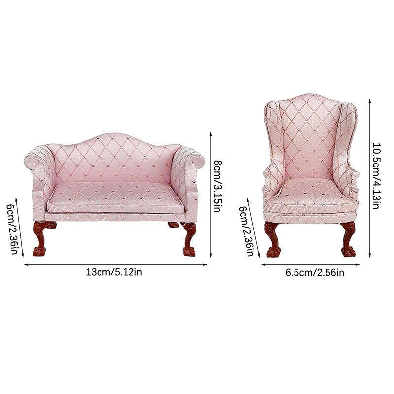 1/12 Puppenhaus Simulation Sofa Stuhl Modell Puppen Heim Sessel Sofa Wohnzimmer Möbel Dekor Puppenhaus Wohnszene Ornament