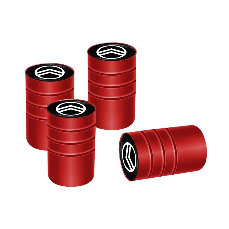 Car 3D Metal Logo Wheel Stem Air Valve Caps Tire Dust Covers For Citroen e-C3 e-C4 X C5X C3 C4 Cactus Picasso C-Crosser C6 C1