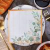 Zelten Colored Paper Party Napkins, 20 Count, Shabby Chic, for Weddings, Tea Parties, Decoupage, Green Leaves
