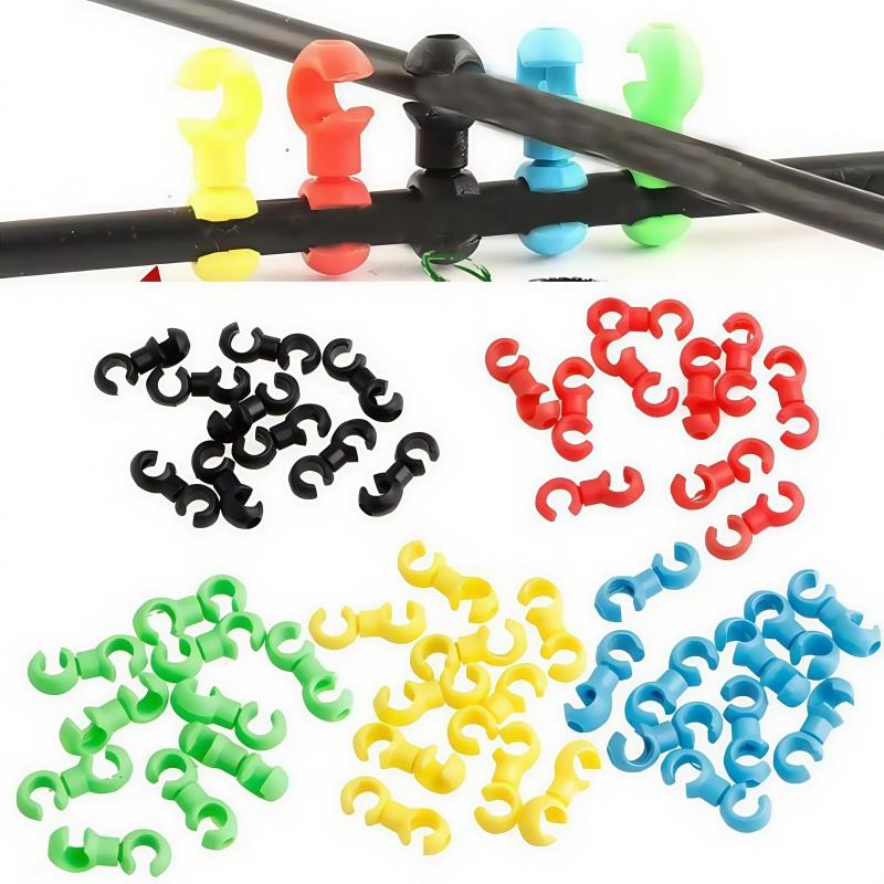 20pcs S Style Brake Cable Clips for Bicycle MTB Rotatable Line Hose Guide Line Hook Pipe Buckles For Cycling Accessories