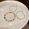 Broken Silver, Rainbow Smiley Face, Beaded Bracelet, Women'S Niche Versatile, Sweet Temperament Stacked, Absolutely Worn Accessories