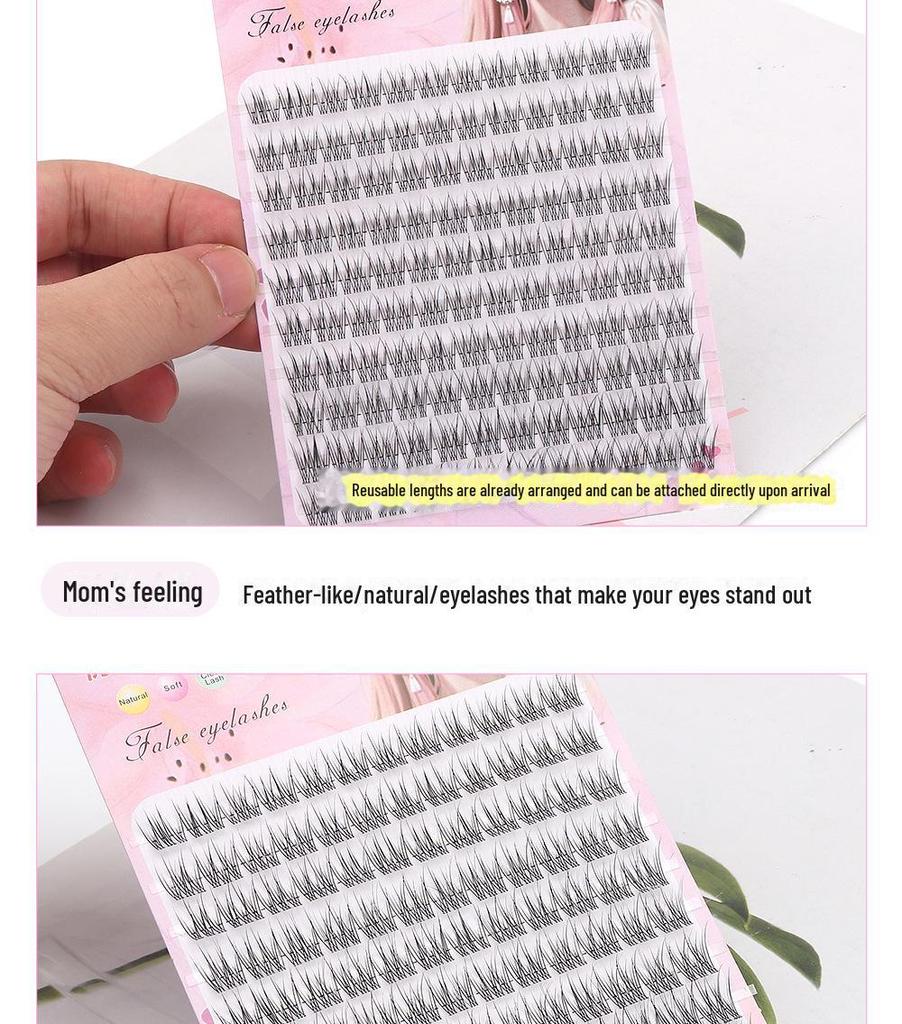 Natural Transparent Fishtail Fairy Cluster False Eyelashes