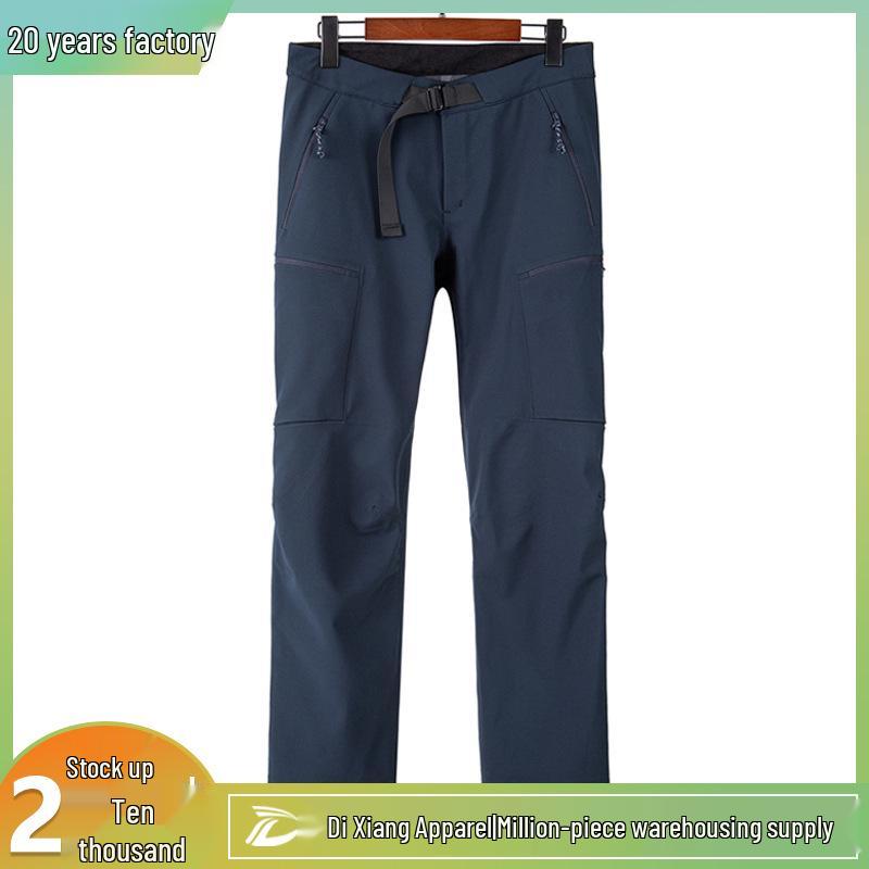 Men's Waterproof Windproof Fleece-Lined Softshell Hiking Pants