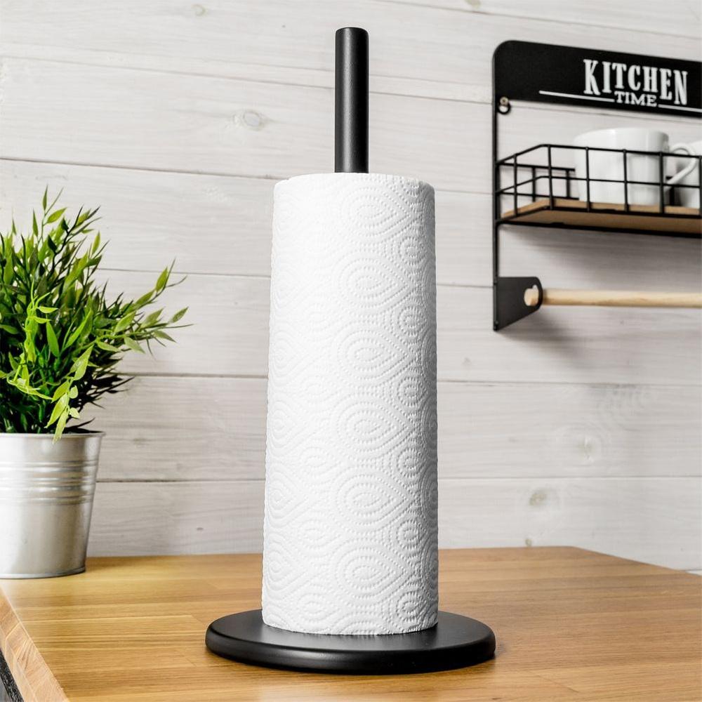 Black Metal Kitchen Paper Towel Rack