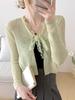 1116 New Knitted Shawl Cardigan Women's Long Sleeve Short Fashion Versatile Casual Knitted Cardigan