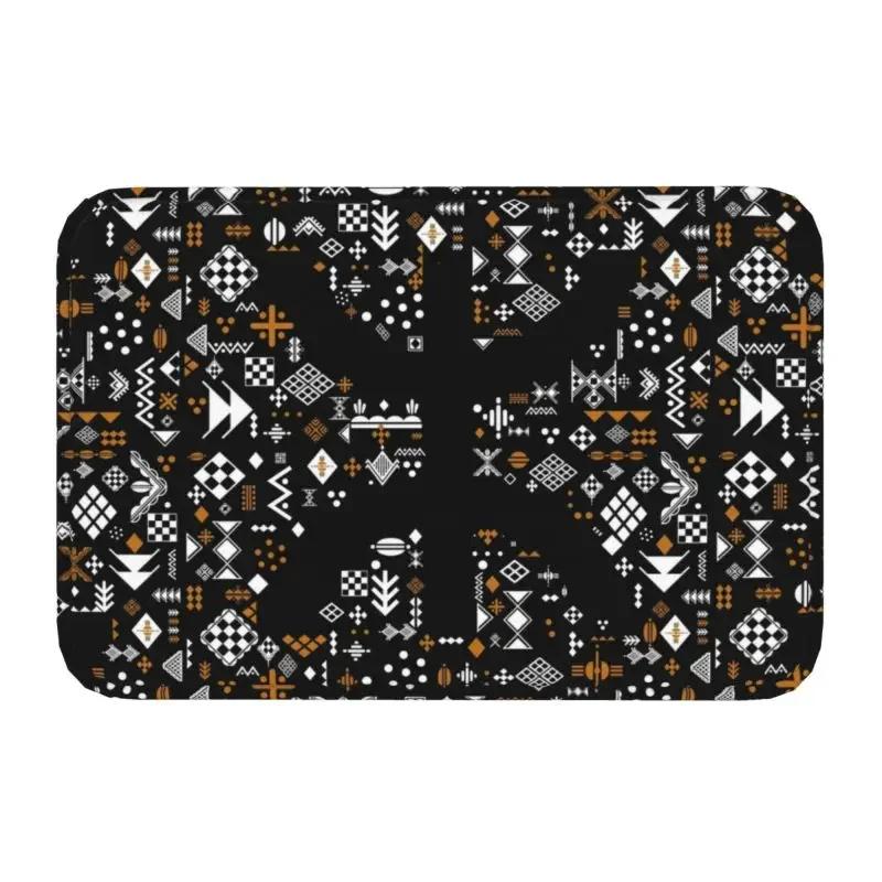Vintage Amazigh Flag Front Floor Door Entrance Mats Indoor Berber Tifinagh Print Kitchen Bath Doormat Bedroom Carpet Rug 40cm x 60cm
