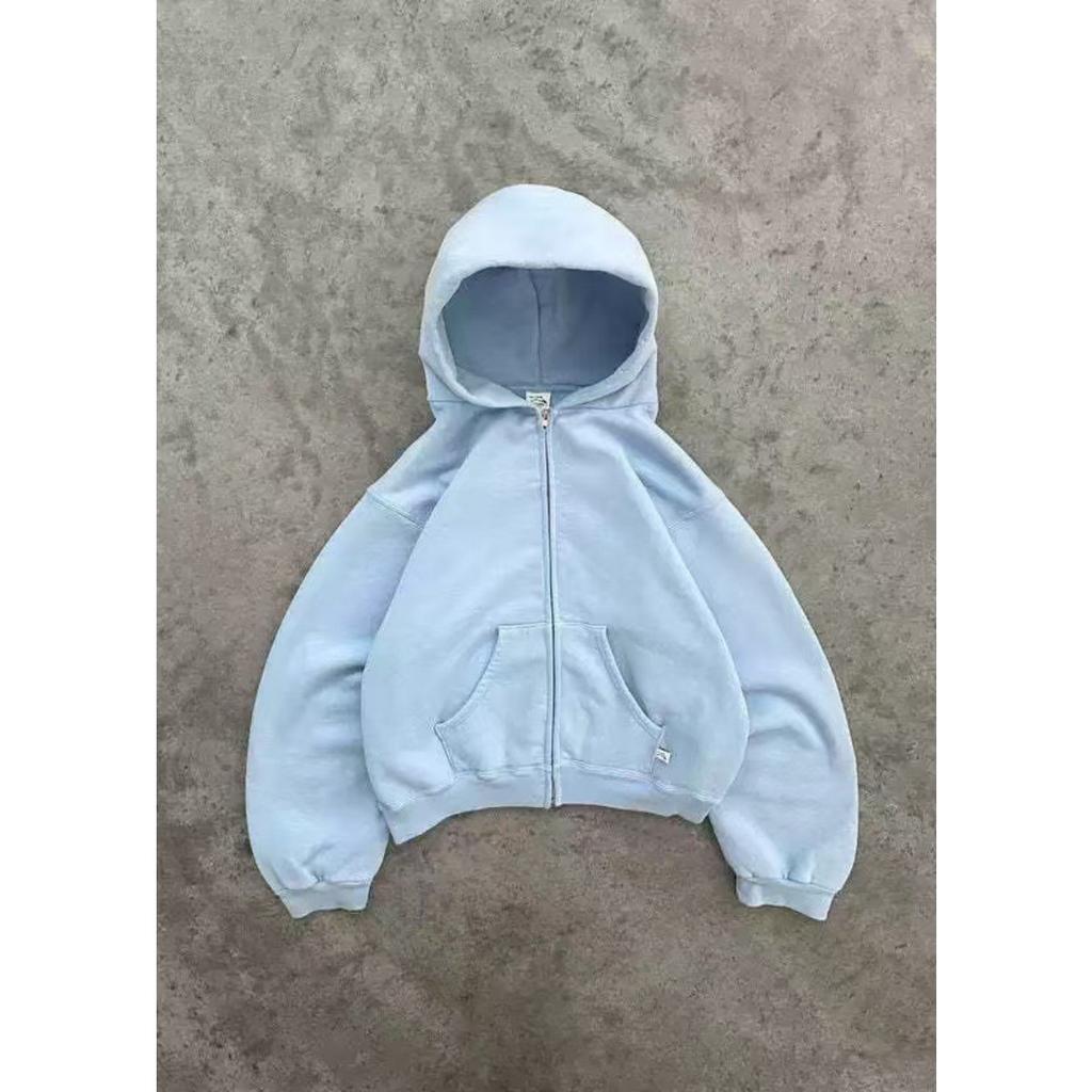 American Retro Solid Color Hoodies Women Men Autumn Long Sleeve Tops Hood Shirt Streetwear Hip Hop Pullover Y2K Sweatshirt New