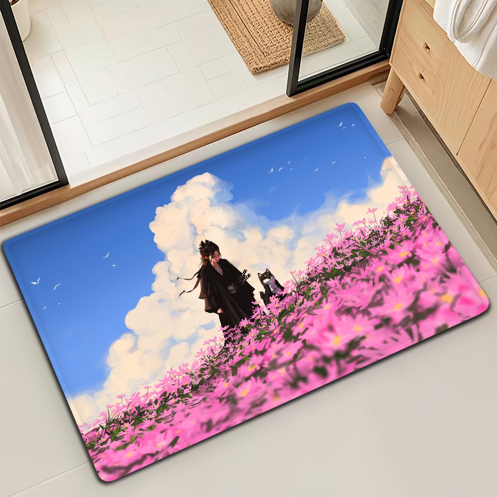

Doge funny Emoticon S-Shiba M-Meme Microfiber Decorative Versatile Flannel Floor Bath Door Mat Quick Dry Absorbent Non-slip Sole 40cm x 60cm